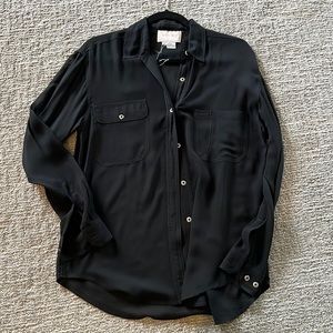 Lucky dog black, sheer blouse